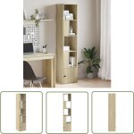 The living store - bibliothque chne sonoma 40x36x189 cm bois d'ingnierie - bibliothque - meuble rangement ...