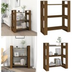 Vidaxl - bibliothque / cloison marron miel 80x35x91 cm bois massif - bibliothque - bibliothque design ...