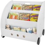 Sifree - bibliothque enfant 3 cases avec roulettes kit de rangement scandinave pour enfants - 3 casiers ...