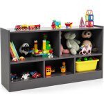 Costway - bibliothque enfants en bois avec 5 compartiments, meuble de rangement pour jouets & livres ...