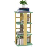 Aiyaplay - bibliothèque enfant mobile sur roulettes - 4 niveaux rangement - bois de pin mdf vert Aiyaplay - bibliothèque enfant mobile sur roulettes - 4 niveaux rangement - bois de pin mdf vert