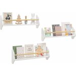 Woltu - bibliothque pour enfants en pin et mdf tagre murale avec 3 tablettes, tagre montessori, ...