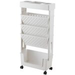 Biblioth�que etag�re mobile � 5 niveaux avec roulettes, chariot pour livres et documents organisation ...