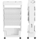 Bibliothèque Étagère mobile à 5 niveau avec roulettes, support de rangement pour livres, pour salon, ... Bibliothèque Étagère mobile à 5 niveau avec roulettes, support de rangement pour livres, pour salon, ...
