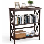 Costway - bibliothque tagre de rangement, table console en bois  3 niveaux, dispositif anti - basculement, ...