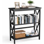 Costway - bibliothque tagre de rangement, table console en bois  3 niveaux, dispositif anti - basculement, ...