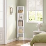 Woltu - biblioth�que �tag�re rangement biblioth�que angle, meuble �tag�re, avec 5 casiers ouverts, blanc ...