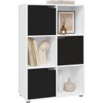 Biblioth�que �tag�re de rangement woltu, meuble cube 59, 6x29x91cm, en mdf, avec 3 portes, 6 compartiments, ...