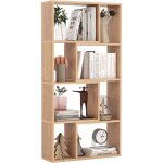 Goplus - biblioth�que g�om�trique en bois, �tag�re ouverte avec 8 cubes, biblioth�que �tag�re de rangement ...