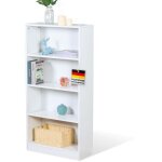 Biblioth�que maine �tag�re blanche sur pied en bois � 3 / 4 / 6 �tages blanc, 60 x 24 x 121. 5 cm (4 ...