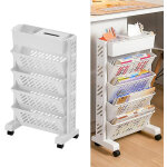 Biblioth�que mobile, chariot rotatif amovible en plastique multifonctionnel chariot roulant �tag�re de ...