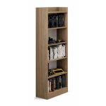 Biblioth�que moderne en noyer naturel 6 �tag�res 180x64x29 cm