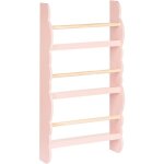 Bibliothque murale en bois de pin mdf suspendue 3 etages meuble chambre enfant rose pastel rigolet