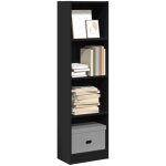 Biblioth�que noir 40x24x143 cm bois d'ing�nierie - vidaxl