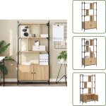 Biblioth�que avec portes ch�ne sonoma 76, 5x30x154, 5 cm - biblioth�que murale - biblioth�que design ...