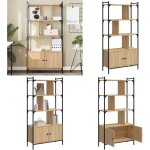 Vidaxl - biblioth�que avec portes ch�ne sonoma 76, 5x30x154, 5 cm - biblioth�que murale - biblioth�que ...