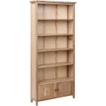 Beliani - biblioth�que rustique �tag�re meuble de rangement 2 portes bois clair salton