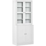 Mh - bibliothque vitrine 4 portes pise bois blanc