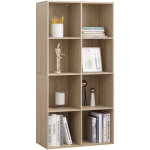Woltu - bibliothque meuble de rangement, tagre de 8 casiers, 60x29, 5x121cm, chne clair