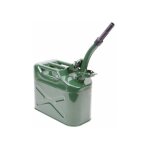 Matijardin - bidon de 10 litres acier arm avec bec verseur jerrican mtal vert olive pour hydrocarbures ...