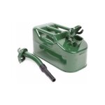 Bidon de 5 litres acier arm avec bec verseur jerrican mtal vert olive pour hydrocarbures type us
