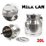 Bidon � lait en acier inoxydable de 20 litres / 5, 25 gallons - bidon � lait robuste bidon � lait avec ...