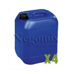 Lot de 4x bidon jerrican plastique 20 litres bleu + 1 robinet verseur