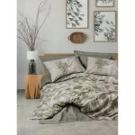 Bigbuy parure de lit kaki en coton 220x240 cm