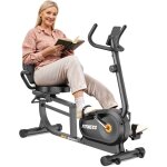 Bigzzia - v�lo ergom�tre allong� pour usage domestique avec 16 niveaux de r�sistance r�glables, �cran ...