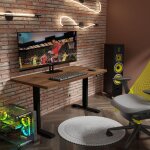 Bim furniture - bureau lectrique bimotion 1s 140x70x3, 2 73 - 120 cm noir / noyer