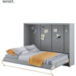 Bim furniture - lenart lit escamotable concept pro cp04 140x200 horizontal gris mat