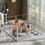 Bingopaw - parc grand chien intrieur xxl: enclos chien acrylique grande taille en mtal caisse de mise ...