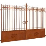 Biscottini - portail extrieur en fer 332x254x8 cm portail en fer forg finition antique pice unique ...