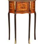 Biscottini - table basse en demi - cercle table de chevet en bois vintage meuble rétro marron 3 tiroirs ... Biscottini - table basse en demi - cercle table de chevet en bois vintage meuble rétro marron 3 tiroirs ...