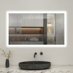 Biubiubath - 120x70cm tri - color anti - bue led miroir lumineux de salle de bain avec mmoire et lumire ...