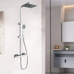 Biubiubath - colonne de douche salle de bain robinet thermostatique chrom ensemble de douche vanne d'ouvertur ...