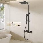 Biubiubath - colonne de douche thermostatique noir - ensemble de douche rglable en hauteur avec robinet ...