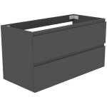 Biubiubath ensemble de meuble salle de bain anthracite 100cm, suspendu avec 2 tiroirs, sans compter vasque ...