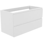 Biubiubath ensemble de meuble salle de bain blanc 100cm, suspendu avec 2 tiroirs, sans compter vasque ...