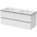 Biubiubath ensemble de meuble salle de bain blanc 120cm, suspendu avec 4 tiroirs, sans compter vasque ...