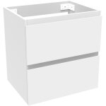 Biubiubath ensemble de meuble salle de bain blanc 50cm, suspendu avec 2 tiroirs, sans compter vasque