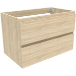Biubiubath ensemble de meuble salle de bain chne 80cm, suspendu avec 2 tiroirs, sans compter vasque