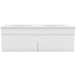 Biubiubath ensemble meuble salle de bain suspendu blanc avec 2 portes + double vasque en céramique, l ... Biubiubath ensemble meuble salle de bain suspendu blanc avec 2 portes + double vasque en céramique, l ...