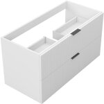 Biubiubath meuble de salle de bain suspendu 100 cm blanc + 2 tiroirs, avec poign�es - sans compter vasque ...
