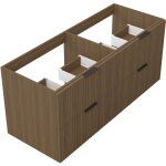 Biubiubath meuble de salle de bain suspendu 120 cm noyer + 4 tiroirs, avec poign�es - sans compter vasque ...