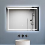 Biubiubath - miroir salle de bain led anti - bu�e, avec �clairage 100 x 60cm dimmable, fonction m�moire, ...