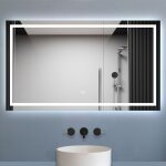 Biubiubath - miroir salle de bain led anti - bue, avec clairage 120 x 70cm dimmable, fonction mmoire, ...