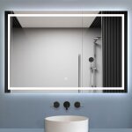 Biubiubath miroir salle de bain led anti - bu�e, avec �clairage 150 x 80cm dimmable, fonction m�moire, ...