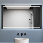 Biubiubath - miroir salle de bain led anti - bu�e, avec �clairage 160 x 70cm dimmable, fonction m�moire, ...