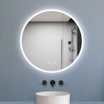 Biubiubath miroir de salle de bain rond bluetooth 70cm tricolore + dimmable + mémoire + anti - buée, ... Biubiubath miroir de salle de bain rond bluetooth 70cm tricolore + dimmable + mémoire + anti - buée, ...